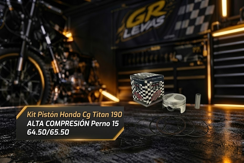 Kit Pistón Honda Cg Titan 190 ALTA COMPRESIÓN Perno 15 64.50/65.50
